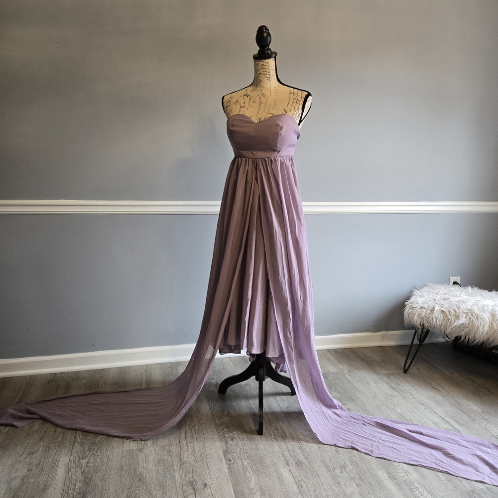 Elegant Lavender Strapless Gown/ Wedding Dress/ Prom Dress Size XS